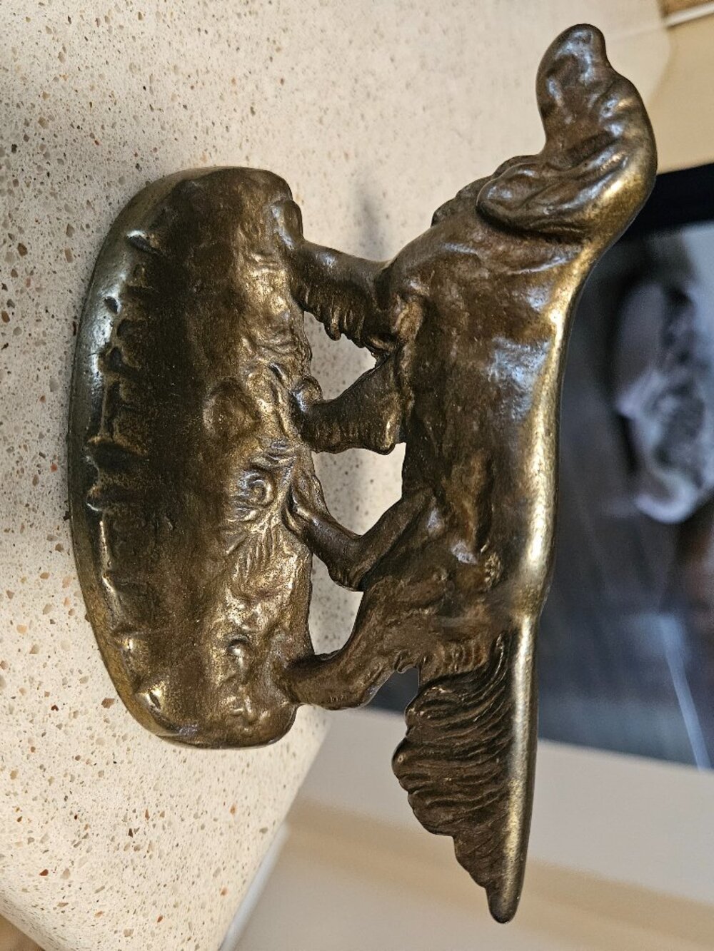 Antique Irish Setter brass book end